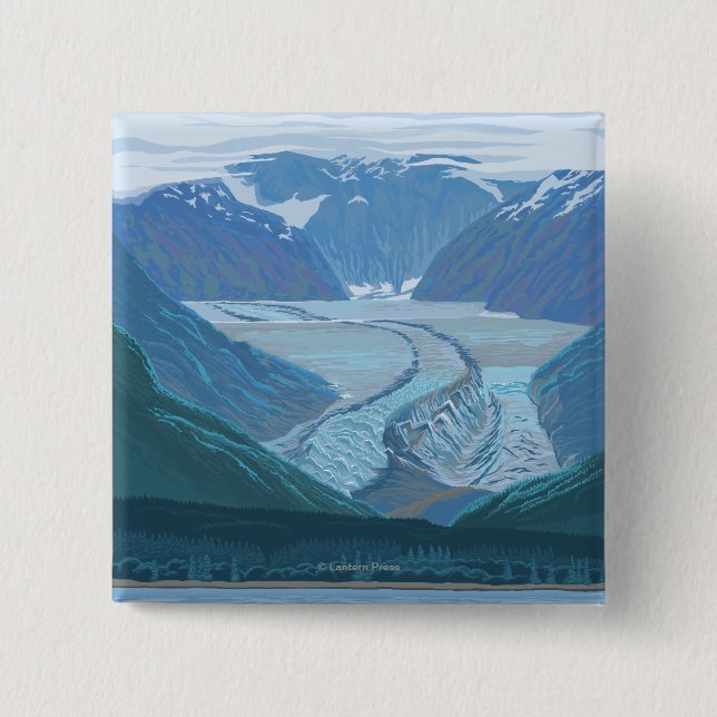 Glacier Scene - Seldovia, Alaska Knapp (Framsida)