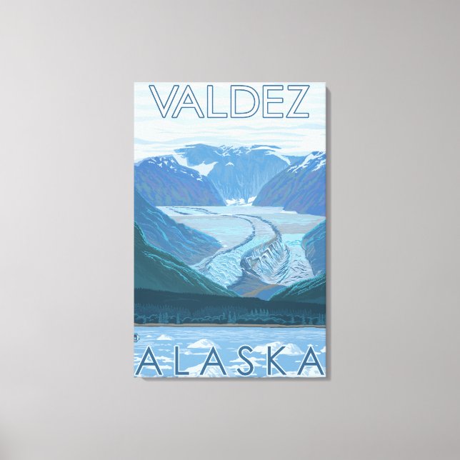 Glacier Scene - Valdez, Alaska Canvastryck (Framsida)