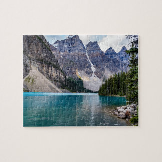 Glacier Sjö Mountain Jigszle Puzzle Pussel