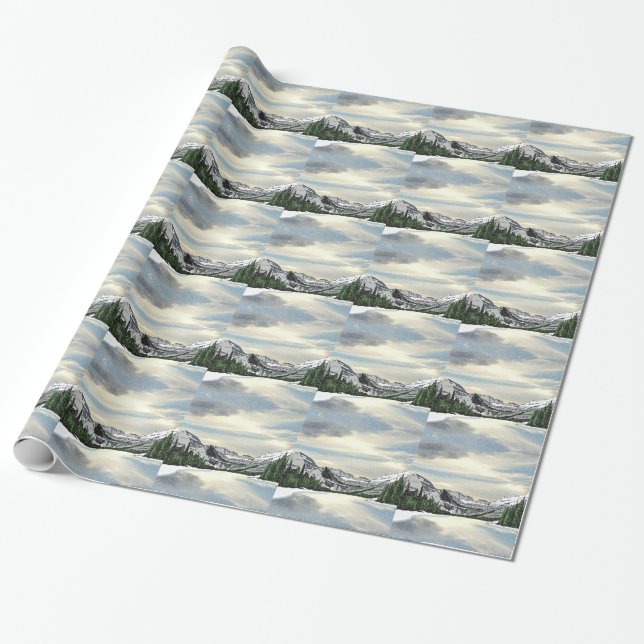 Glacier Snö Presentpapper (Utrullad)