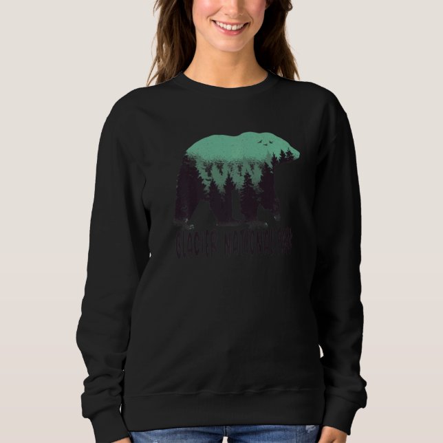 Glacier Us nationalpark Bear Träd Montana Travel T Shirt (Framsida)