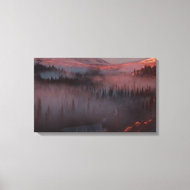 Glacier Valley (Soluppgång) Canvastryck (Framsida)