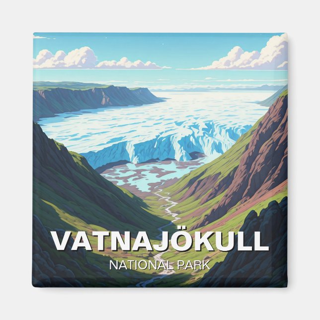 Glacier Vatnajökull nationalpark Magnet (Framsidan)