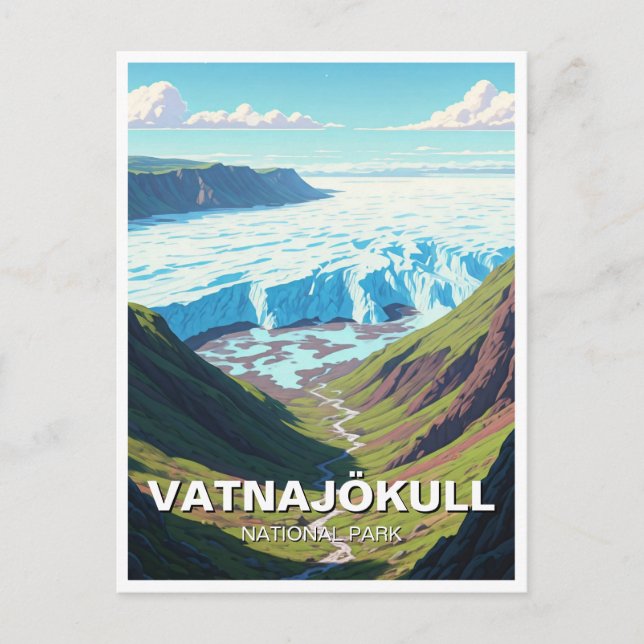 Glacier Vatnajökull nationalpark Vykort (Framsida)