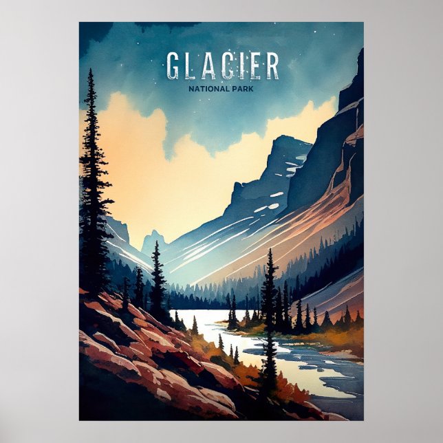 Glacier Watercolor Poster (Framsidan)
