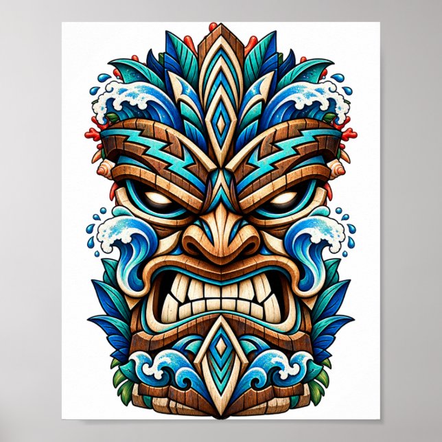 Glacier Wave Tiki-affisch Poster (Framsidan)