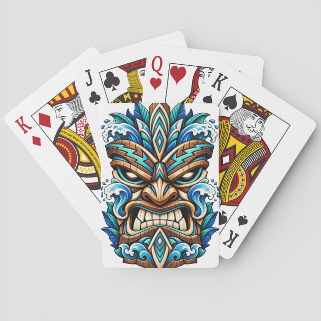 Glacier Wave Tiki-masker spelkort (Baksidan)