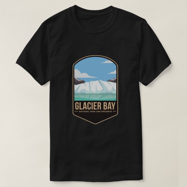 Glacierbukten nationalpark och bevarande av emblem t shirt (Design framsida)