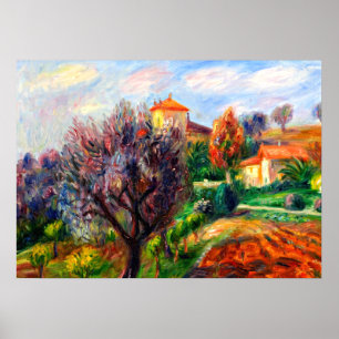Glackens - Hillside with Olive Träd Poster