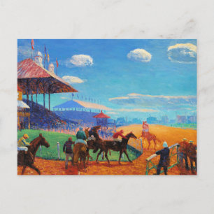 Glackens - Race Track, populär målning, Vykort