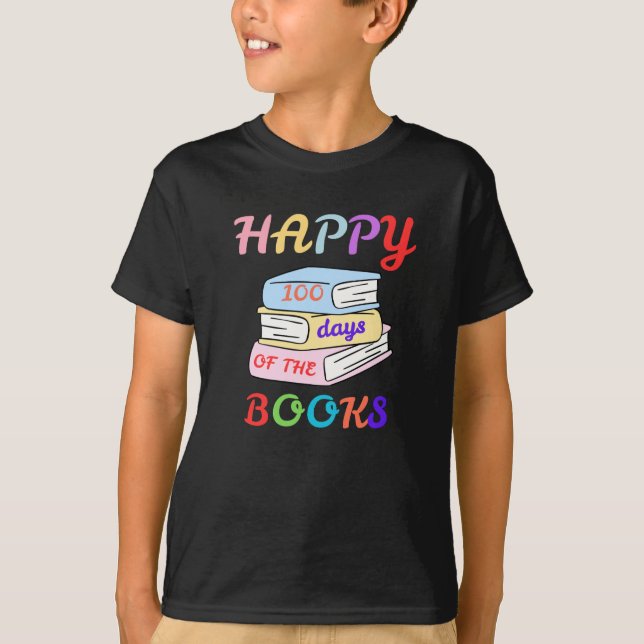 GLAD 100 DAGAR AV BÖCKERNAS FÖRSTA SKOLDAG T SHIRT (Framsida)