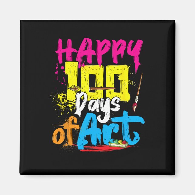 Glad 100 dagar av konstlärare elev 100:e dagen av magnet (Framsidan)