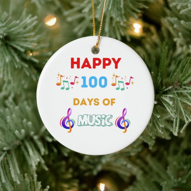 Glad 100 dagar av musik julgransprydnad keramik (Träd)