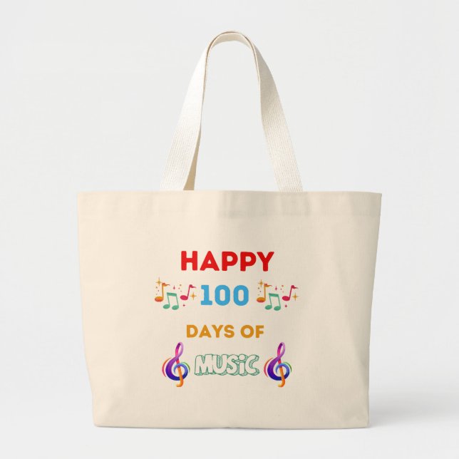 Glad 100 dagar av musik jumbo tygkasse (Framsidan)