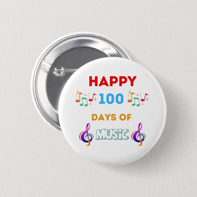 Glad 100 dagar av musik knapp (Framsida & baksida)