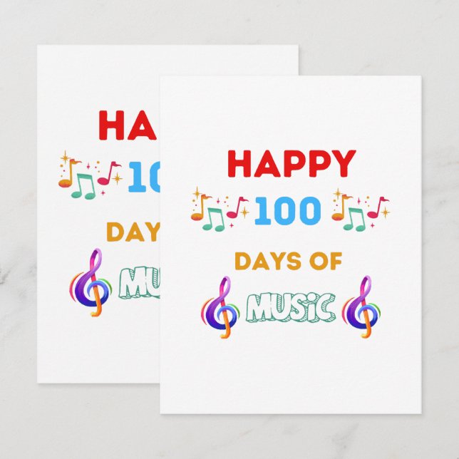 Glad 100 dagar av musik tilläggskort (Fram/baksida)