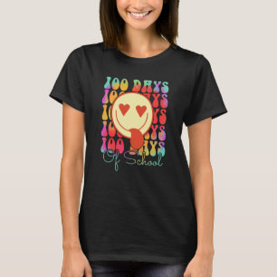 Glad 100 dagar på skolan lärare barn glad glimten t shirt