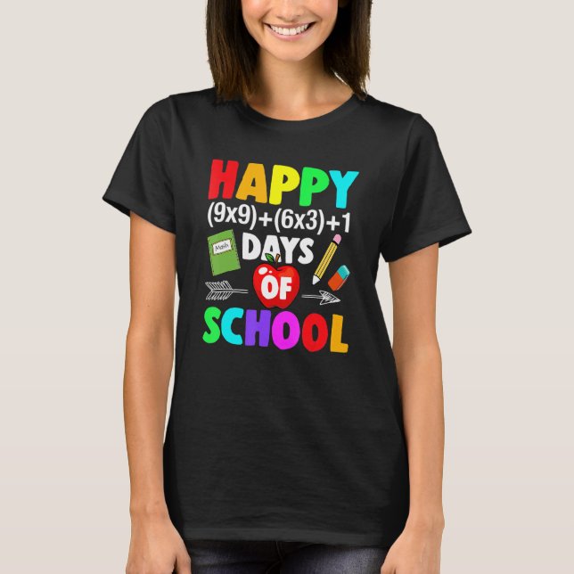 Glad 100 dagar på skolan Matematik formel 100 daga T Shirt (Framsida)