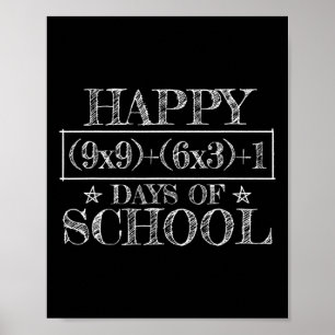 Glad 100 dagar på skolan Rolig matteekvation Lärar Poster