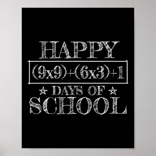 Glad 100 dagar på skolan Rolig matteekvation Lärar Poster (Framsidan)