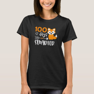 Glad 100 dagar på skolan smart retro söt räv te t shirt