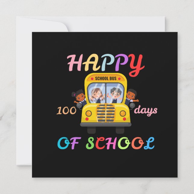 GLAD 100 DAGAR PÅ SKOLAN, TILLBAKA TILL SKOLAN INBJUDNINGAR (Baksida)