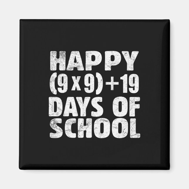 Glad 100 dagar skola matematik ekvation 100:e dage magnet (Framsidan)