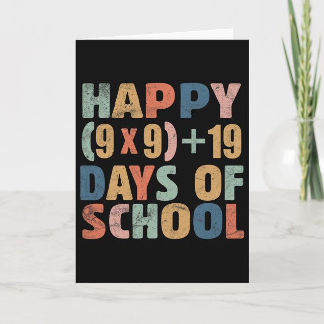 Glad 100 dagar skola matte ekvation 100:e dagen lä kort (Framsida)