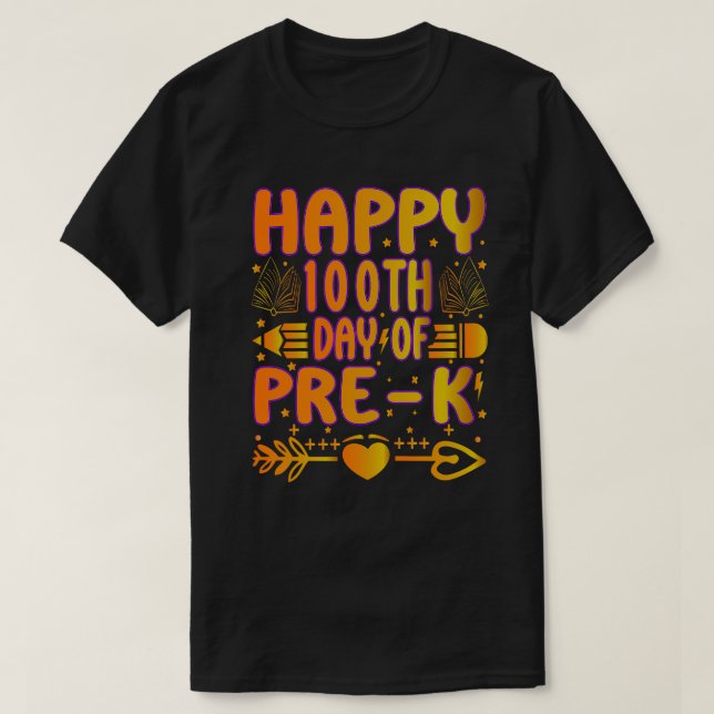 Glad 100 dagars Pre-k T-shirt (Design framsida)