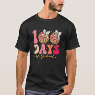 Glad 100 dagars skola Coquette Disco Ball Lärar T Shirt
