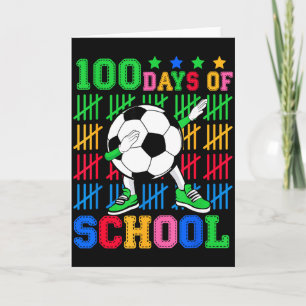 Glad 100 dagars skola Dabbing fotbollskulor barn  Kort