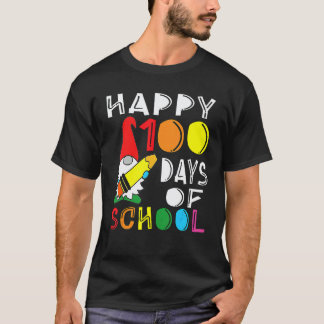 Glad 100 dagars skola Gnome lärare elev 100 T Shirt