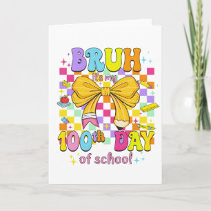 Glad 100 dagars skola rosa rosett kort