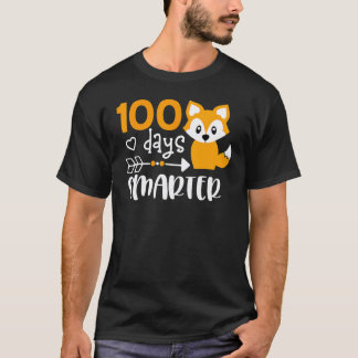 Glad 100 dagars skola smartare söt räv lärare t shirt