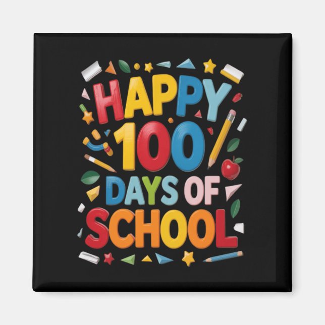 Glad 100 dagars skolgång magnet (Framsidan)
