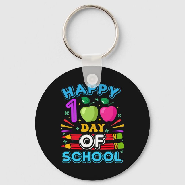Glad 100:e dag i skolan 100 dagar i skolan Lär Nyckelring (Framsida)