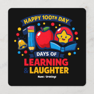 Glad 100:e dag i skolan Lärande och skratt Inbjudningar