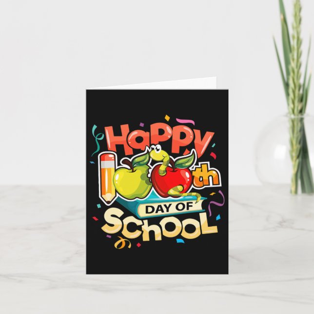 Glad 100:e dag i skolan Lärarregnbåge 100 dagar Kort (Framsida)