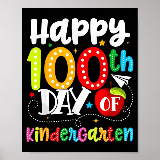Glad 100:e dag på förskolan Roliga lärare studente Poster (Framsidan)