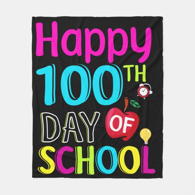 Glad-100-e-dag-på-skolan Fleecefilt (Framsidan)