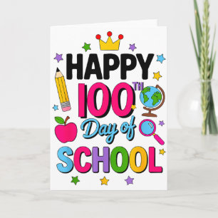 Glad 100:e skoldagen 100 dagar smartare lärare kort