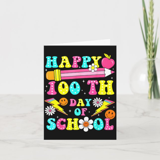 Glad 100:e skoldagen 100 skoldagar Lär Kort (Framsida)