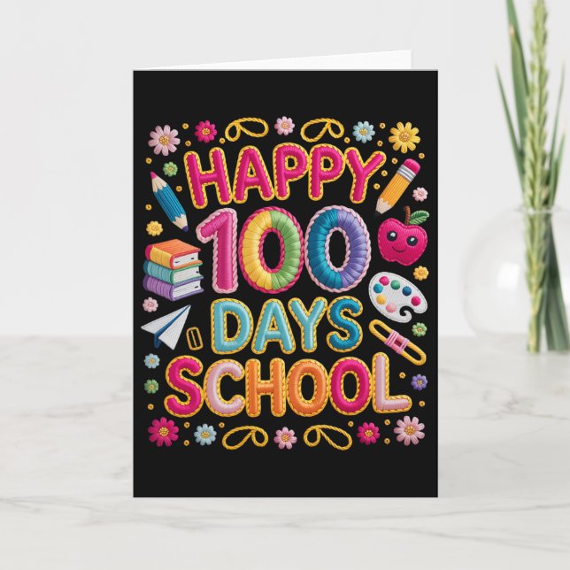 Glad 100:e skoldagen 100 skoldagar Lär Kort (Framsida)