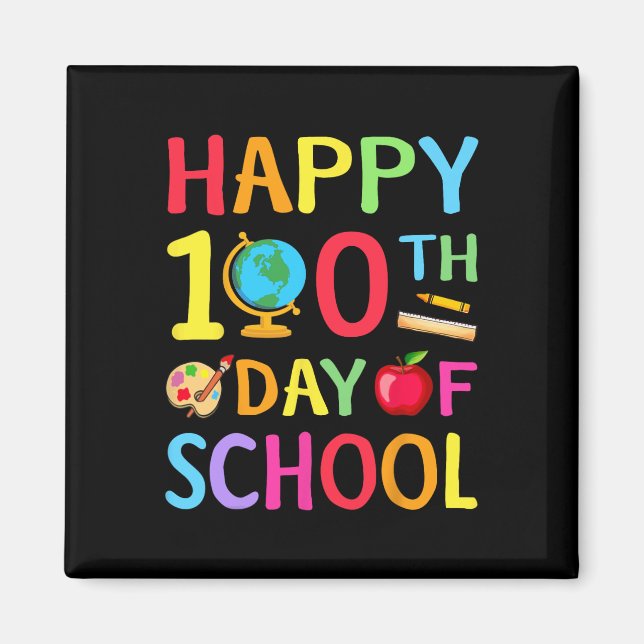 Glad 100:e skoldagen 100 skoldagar Undervisa Magnet (Framsidan)