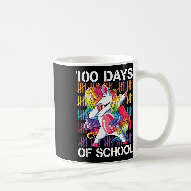 Glad 100:e skoldagen Lärare 100 dagar Enhörning Kaffemugg (Höger)