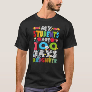 Glad 100:e skoldagen Lärare Elev 100 dagar T Shirt
