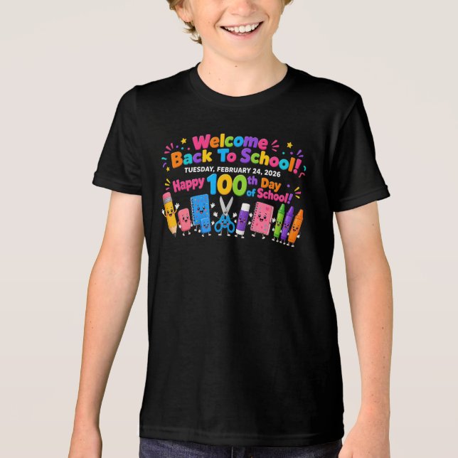 Glad 100:e skoldagen t shirt (Framsida)