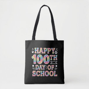 Glad 100:e skoldagen Tie Dye Regnbåge 100 dagar Tygkasse