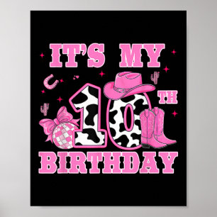 Glad 10-års födelsedag tjej outfit Rodeo Western C Poster