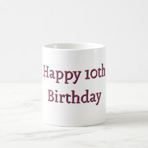 glad 10-årsdag rosa enfaldig minimalt namn kaffemugg